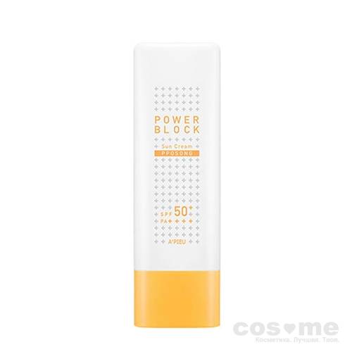 Крем солнцезащитный A'PIEU Power Block Sun Cream (Pposong) SPF50+/PA++++ — COS ❤️ ME.RU