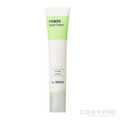 Крем точечный c мадекасосидом успокаивающий The Saem Power Spot  Madeca Cream Успокаивающий точечный крем c мадекасосидом.