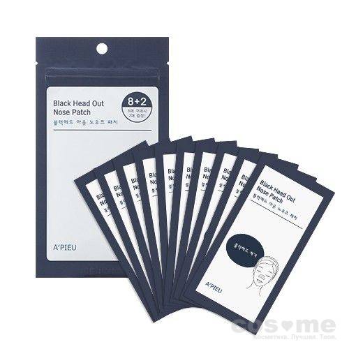 Очищающие полоски для носа набор 10шт A'PIEU Black Head Out Nose Patch Set — COS ❤️ ME.RU