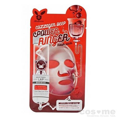 Тканевая маска с коллагеном Elizavecca Collagen Deep Power Ringer Mask Pack Омолаживающая тканевая маска для лица с коллагеном.