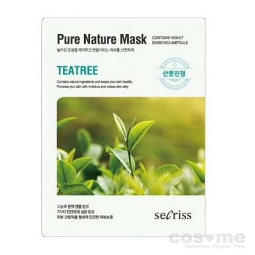 Маска для лица тканевая с экстрактом чайного дерева Anskin Secriss Pure Nature Mask Pack -Teatree Тканевая маска успокаивающая с экстрактом чайного дерева.