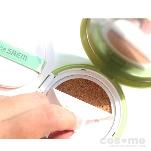 Кушон охлаждающий солнцезащитный The Saem Jeju Fresh Aloe Cooling Cushion Natural Beige SPF 50+PA+++   — COS ❤️ ME.RU