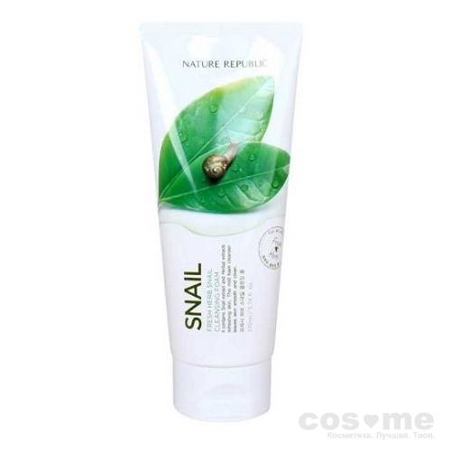 Пенка для умывания Nature Republic Fresh Herb Snail Cleansing Foam Антиоксидантная пенка для умывания с улиточным экстрактом.