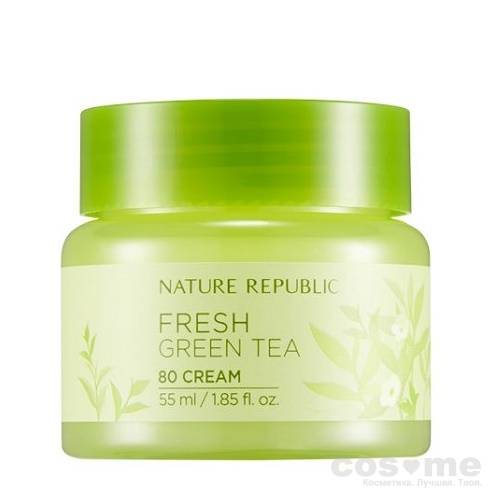 Крем освежающий с экстрактом зеленого чая Nature Republic Fresh Green Tea 80 Cream — COS ❤️ ME.RU