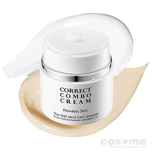 СС крем с керамидами Mizon SPF 25PA++ Correct Combo Cream Легкое натуральное тональное средство с керамидами.