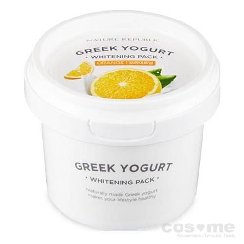 Маска йогуртовая осветляющая с экстрактом апельсина Nature Republic Greek Yogurt Pack Orange (Whitening) — COS ❤️ ME.RU