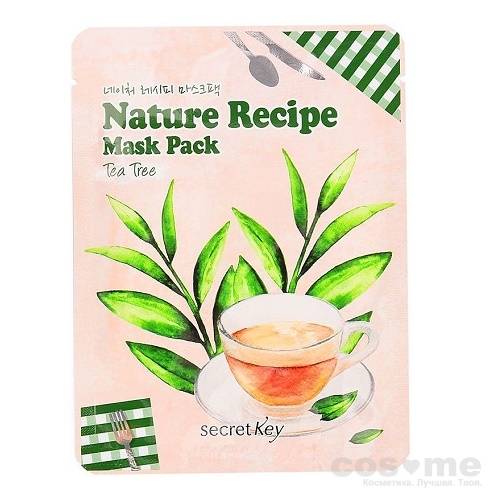 Маска тканевая Secret Key Nature Recipe Mask Pack_Tea Tree — COS ❤️ ME.RU