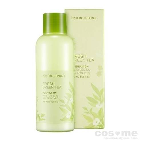 Эмульсия освежающая с экстрактом зеленого чая Nature Republic Fresh Green Tea 70 Emulsion — COS ❤️ ME.RU