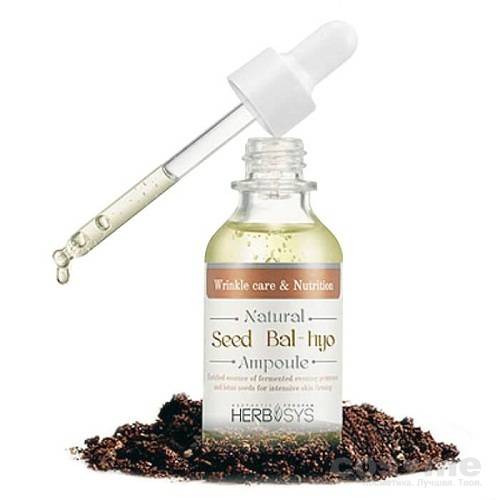 Сыворотка с королевским лотосом Mizon Natural Seed Bal-Hyo Ampoule Антивозрастная сыворотка от морщин с натуральными компонентами.