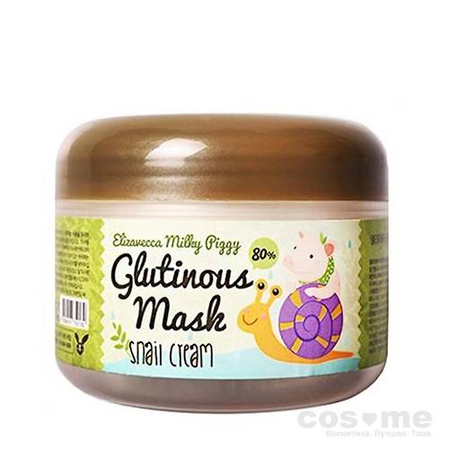 Ночная крем-маска Elizavecca Milky Piggy Glutinous 80% Mask Snail Cream Ночная крем-маска для лица с 80% муцином слизи улитки.