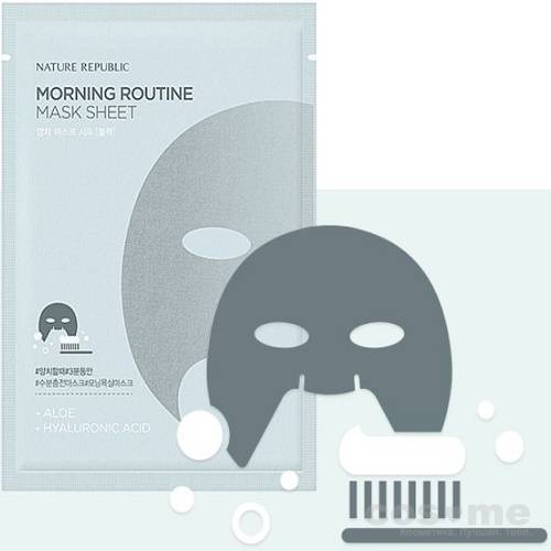 Маска для лица листовая увлажняющая Nature Republic Morning Routine Mask Sheet (Black) — COS ❤️ ME.RU