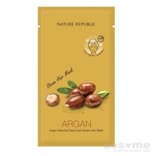 Маска для волос восстанавливающая с арганой Nature Republic Argan Essential Deep Care Steam Hair Mask Интенсивная паровая маска для волос с маслом арганы.