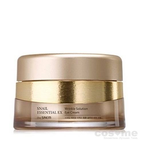 Крем для глаз антивозрастной The Saem Snail Essential EX Wrinkle Solution Eye Cream Омолаживающий улиточный крем для кожи вокруг глаз