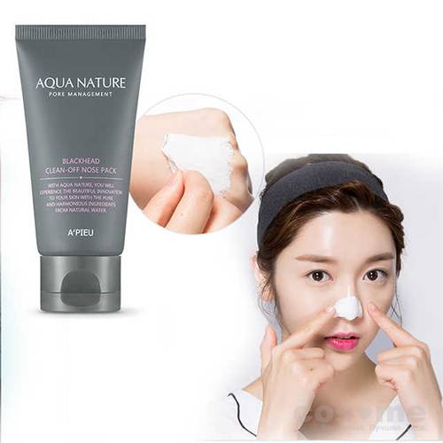 Маска-пленка от черных точек для носа A'PIEU Aqua Nature Blackhead Clean-Off Nose Pack — COS ❤️ ME.RU