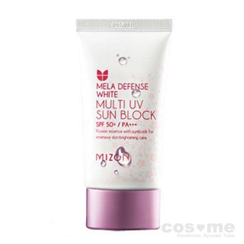 Крем осветляющий солнцезащитный Mizon Mela SPF50 Mela Defense White Multi Uv Sun Block SPF 50 Увлажняющий, солнцезащитный крем с гиалуроновой кислотой.
