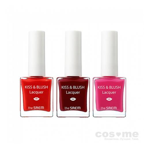 Набор лак для ногтей + Тинт для губ и румяна THE SAEM Kiss&amp;Blush Lacquer &amp; Kissholic Nails — COS ❤️ ME.RU