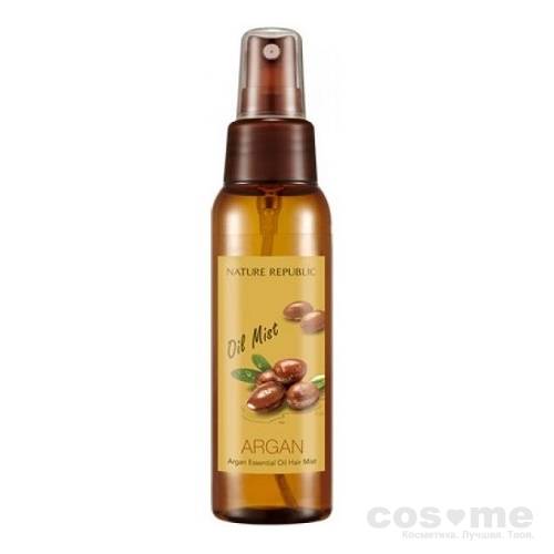 Мист-масло для волос восстанавливающий Nature Republic Argan Essential Oil Hair Mist Масло для волос восстанавливающее в виде спрея