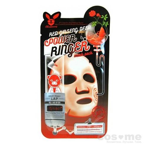 Тканевая маска регенерирующая Elizavecca Red Ginseng Deep Power Ringer Mask Pack — COS ❤️ ME.RU
