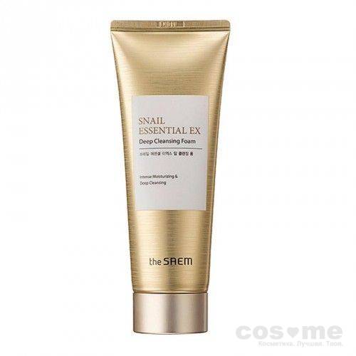 Пенка для умывания The Saem Snail Essential EX Wrinkle Solution Deep Cleansing Foam Пенка для глубокого очищения пор с экстрактом слизи улитки.